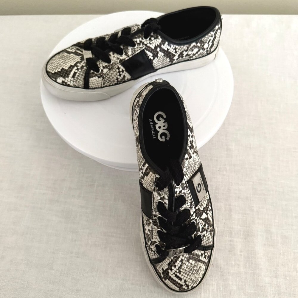 G By Guess Womens Snakeskin Print Sneakers Size 6.5 M